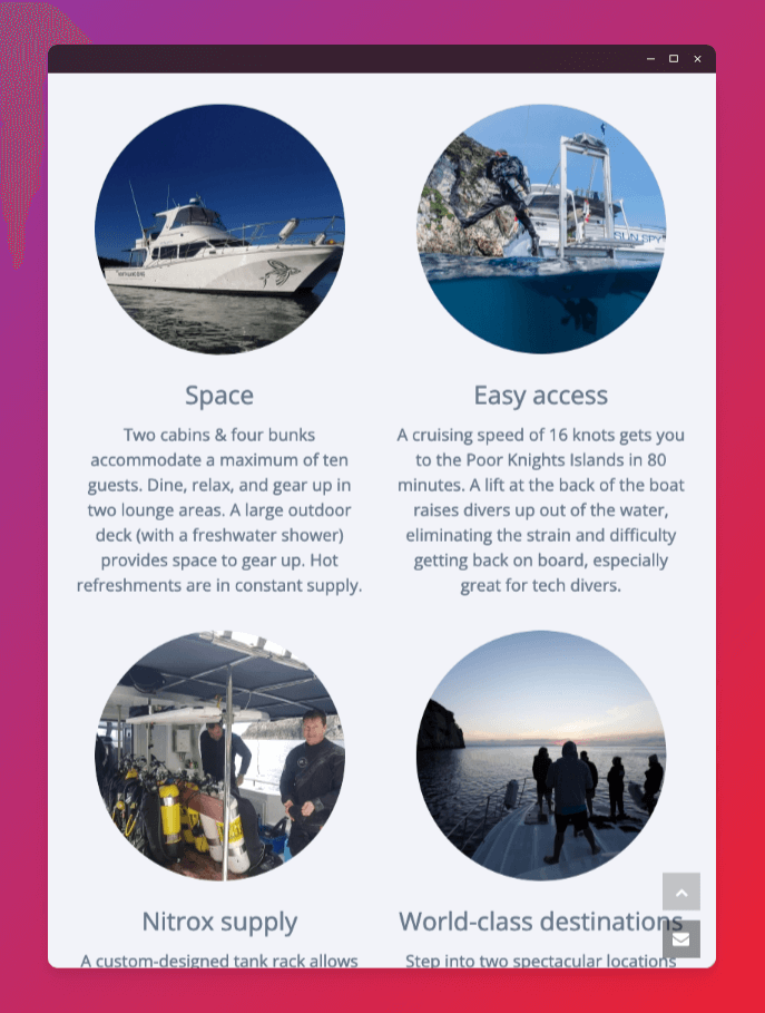 Northland Dive  liveaboard facilities